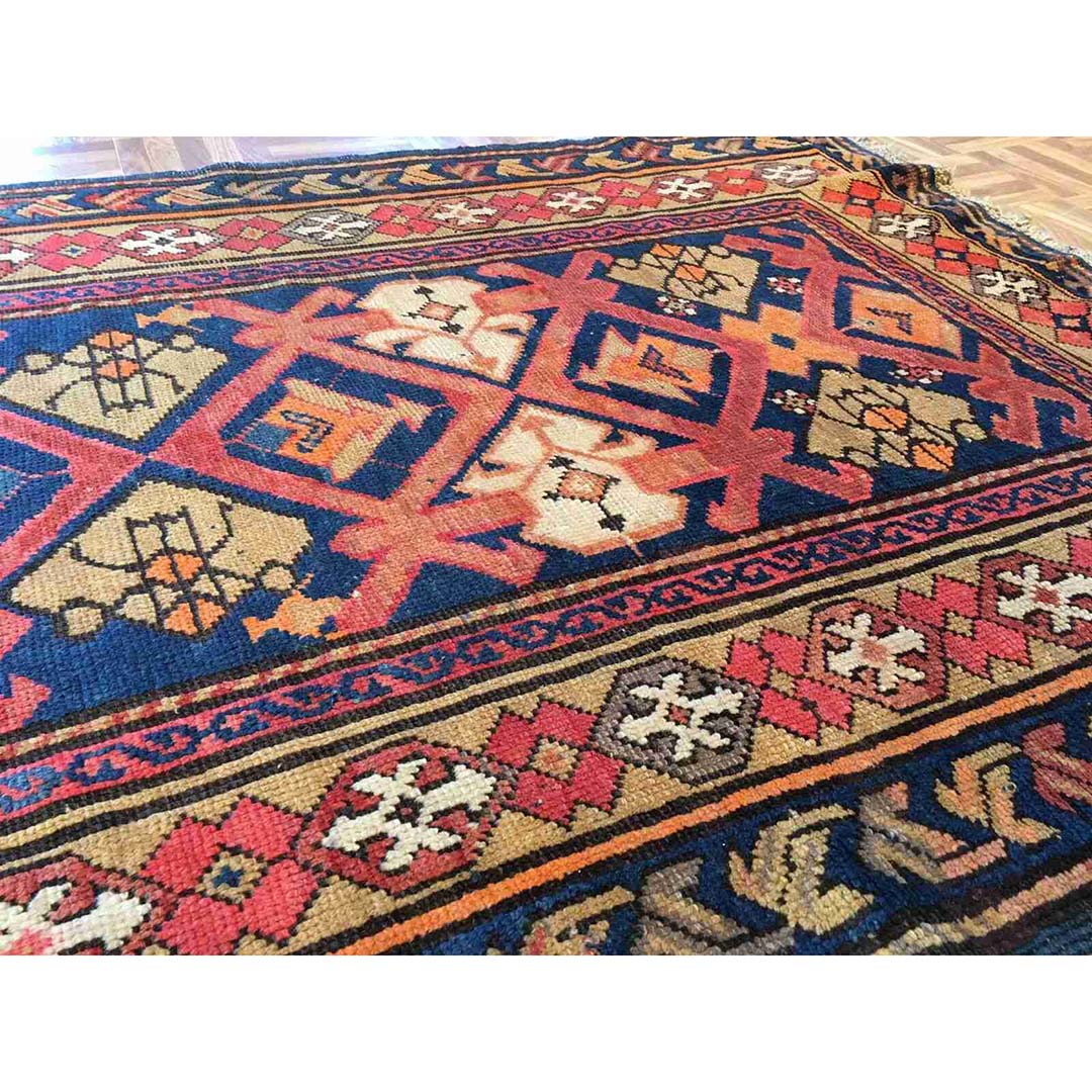 Classic Caucasian - 1900s Antique Kazak Rug - Tribal Carpet - 3'3" x 6'3" ft.