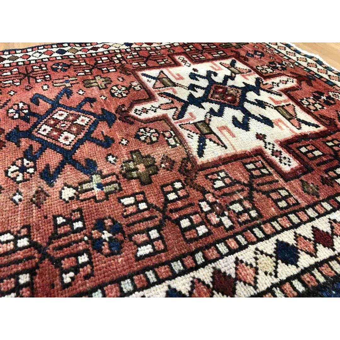 Handsome Heriz – 1930s Antique Karaja Rug – Handmade Carpet – 2′ x 3’7″ ft 1