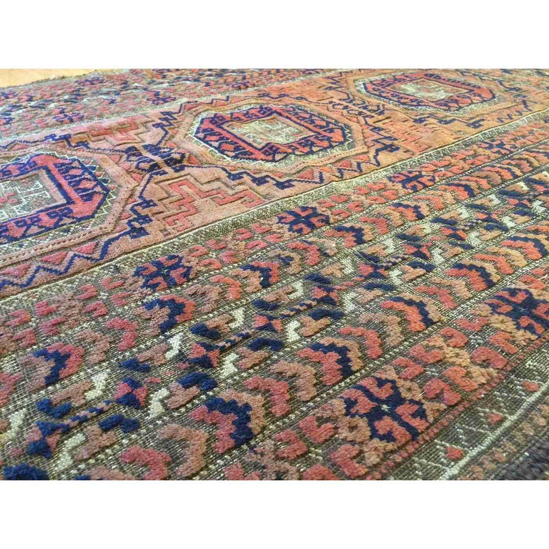 Selective Saryk - 1870s Antique Balouch Rug - Oxidized Persian Carpet - 3'5" x 6'2" ft