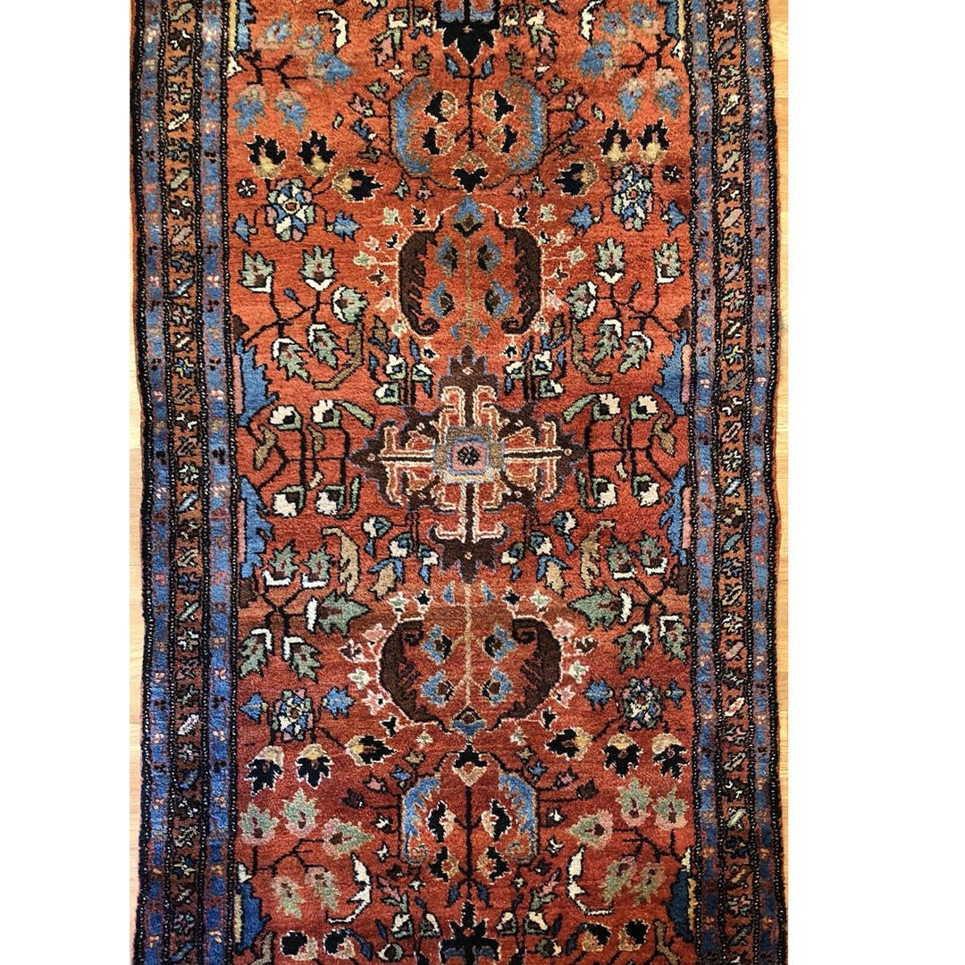 Marvelous Mehraban - 1920s Antique Hamadan Rug - Tribal Runner - 3'5" x 13'5" ft