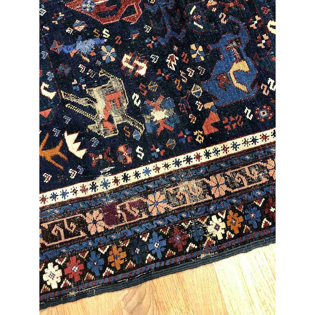 Classic Caucasian - 1940s Antique Quba Rug - Tribal Oriental Carpet - 4'9" x 6'10" ft