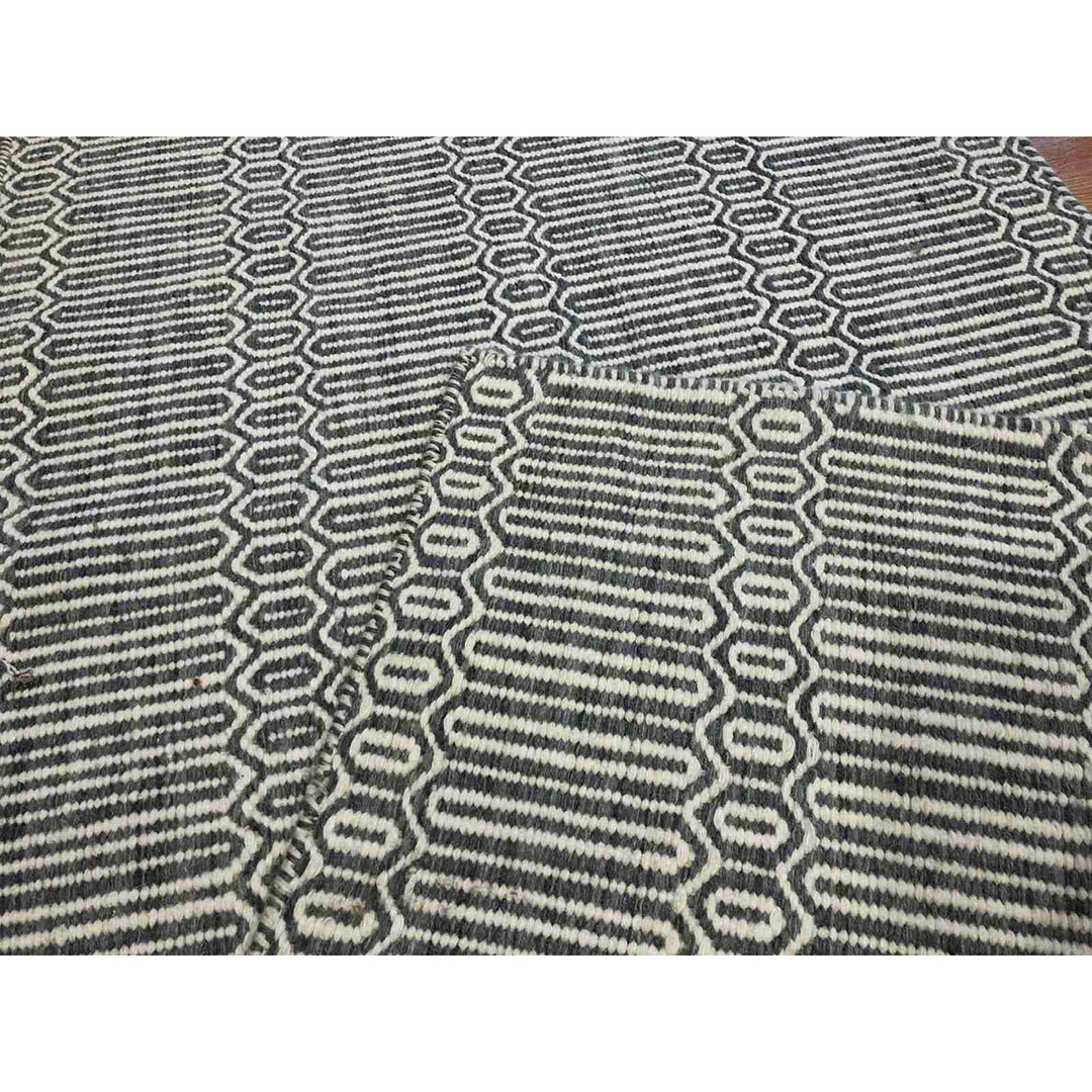 Marvelous Modern - Vintage Kilim Rug - Flatweave Tribal Carpet - 3' x 11'9" ft.