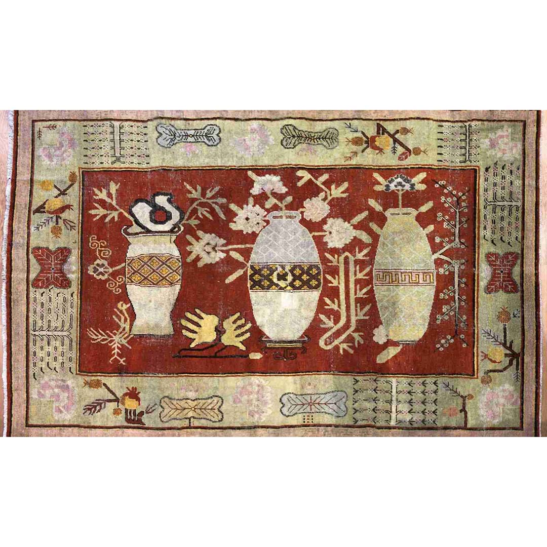 Sensational Samarkand - 1900s Antique Khotan Rug - Tribal Carpet - 5'9" x 8'9" ft