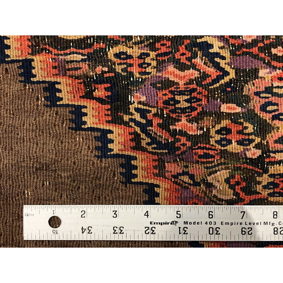 Special Shabakeh Weave - 1890s Antique Tribal Rug - Flatweave Carpet - 4'2" x 6'5" ft