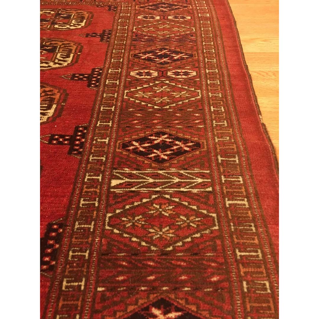 Tremendous Tekke Gul – 1930s Antique Turkmen Rug – Yamout Carpet – 5’2″ x 6’3″ ft
