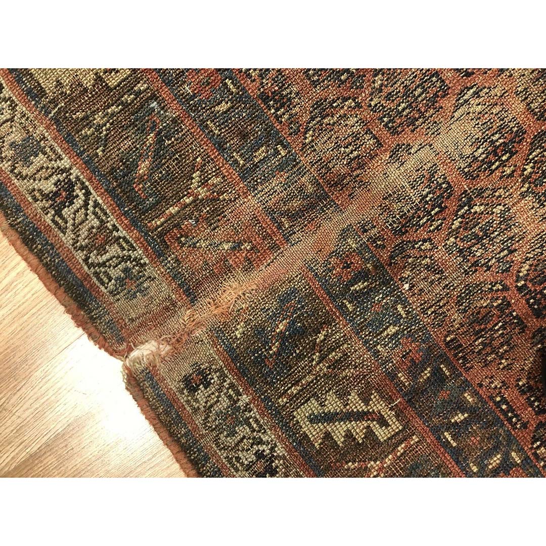 Terrific Tribal - 1900s Antique Kurdish Rug - Persian Carpet - 4' x 6'10" ft.