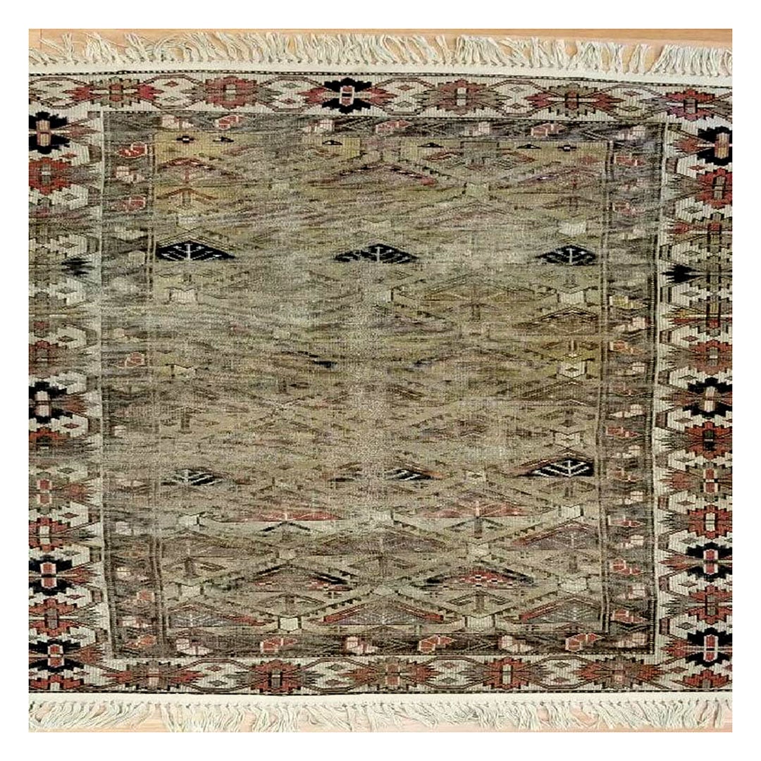 Classic Caucasian Kazak - 1900 Antique Shirvan Carpet - Taupe Rug - 3'6" x 5'8" ft