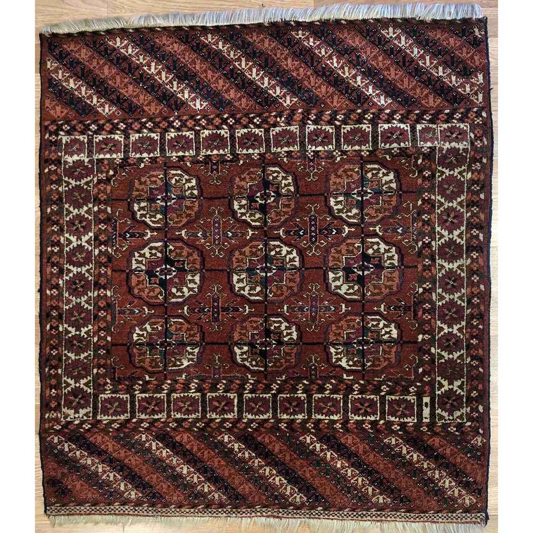 Tremendous Turkmen – 1910s Tekke Gul Bokhara Rug – Tribal Carpet – 3’2″ x 3’6″ ft 1