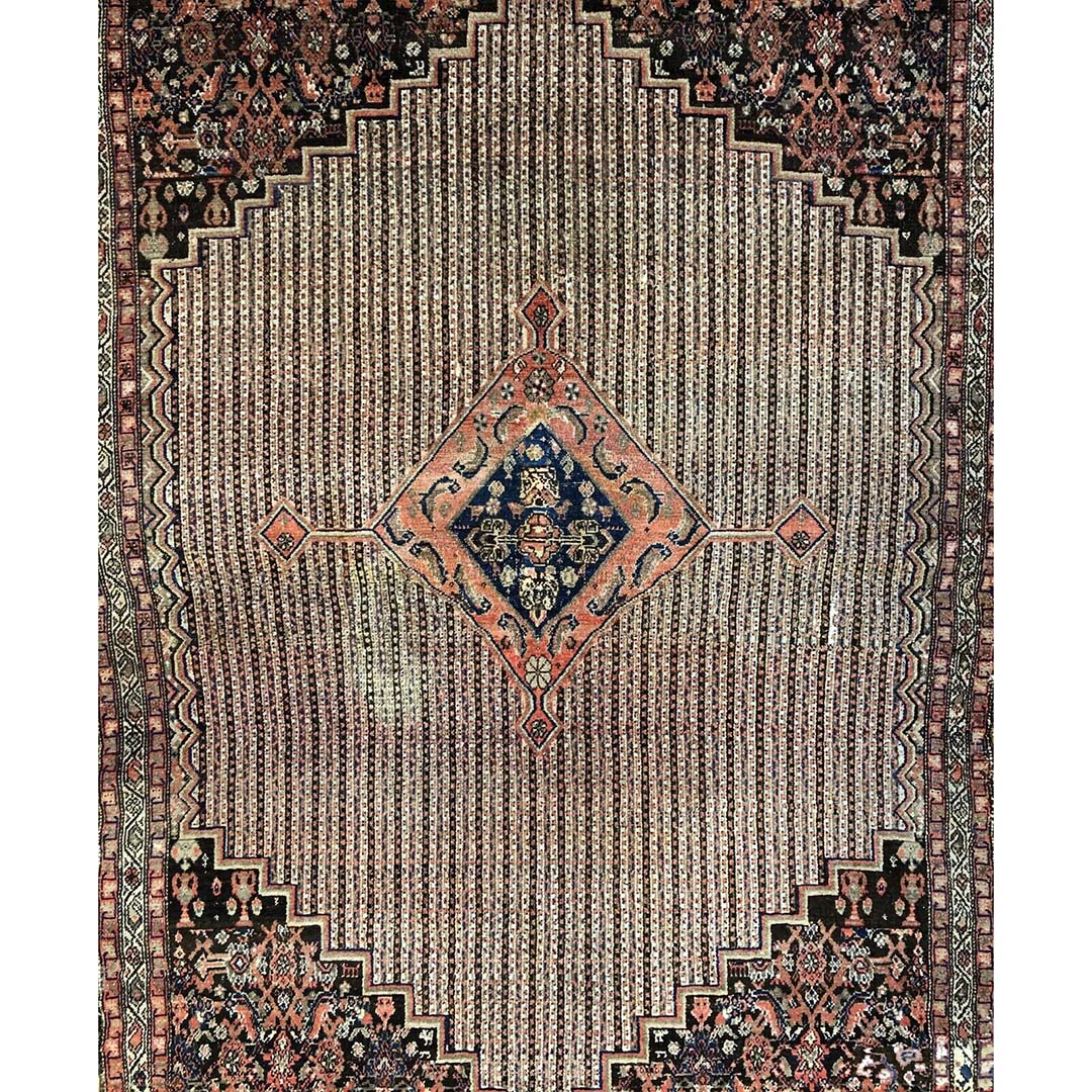 Spectactular Senneh - 1920s Antique Songhur Rug - Tribal Carpet - 4'3" x 6'4" ft