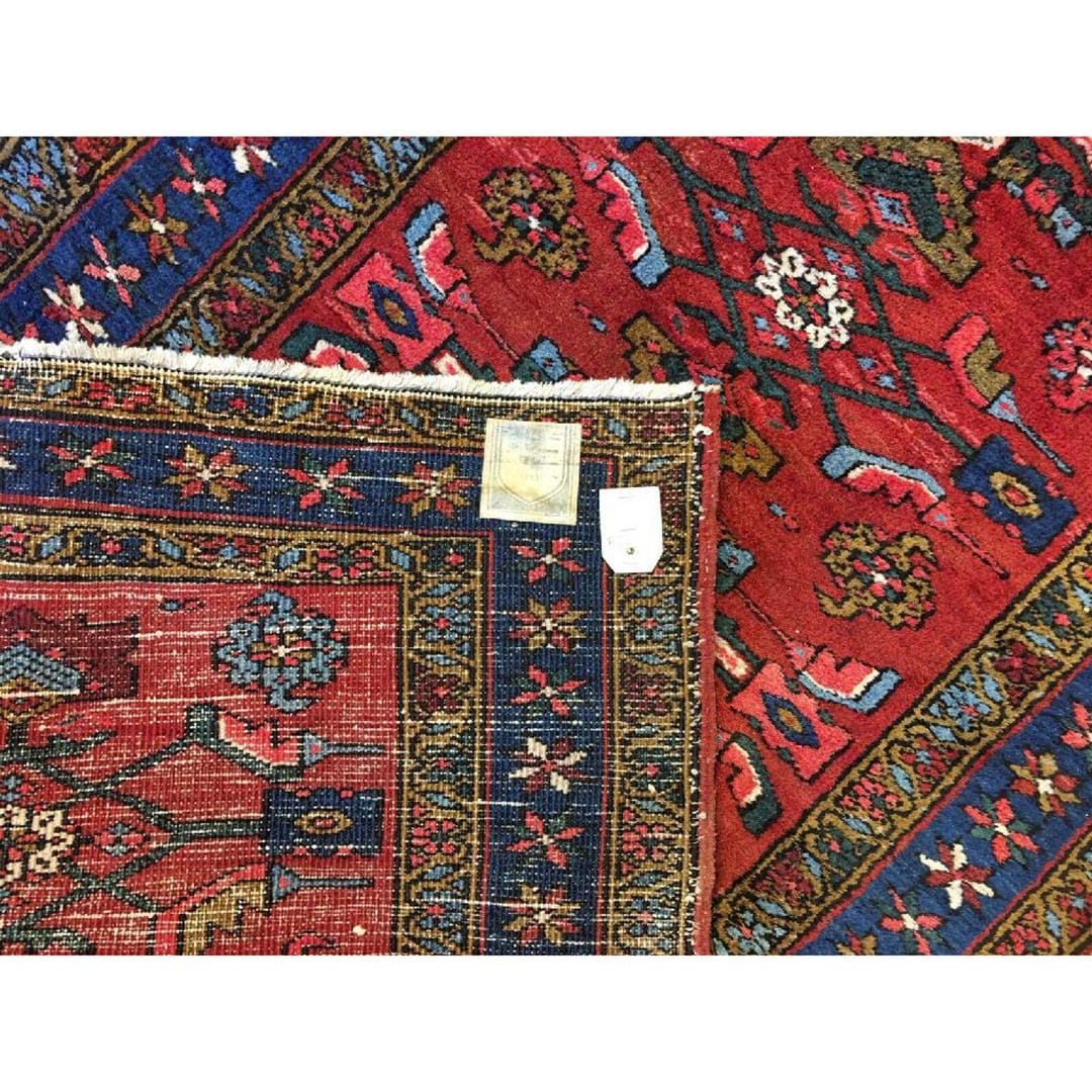 handsome heriz 1930s -antique persian rug tribal runner-3'8" x 7'6" ft