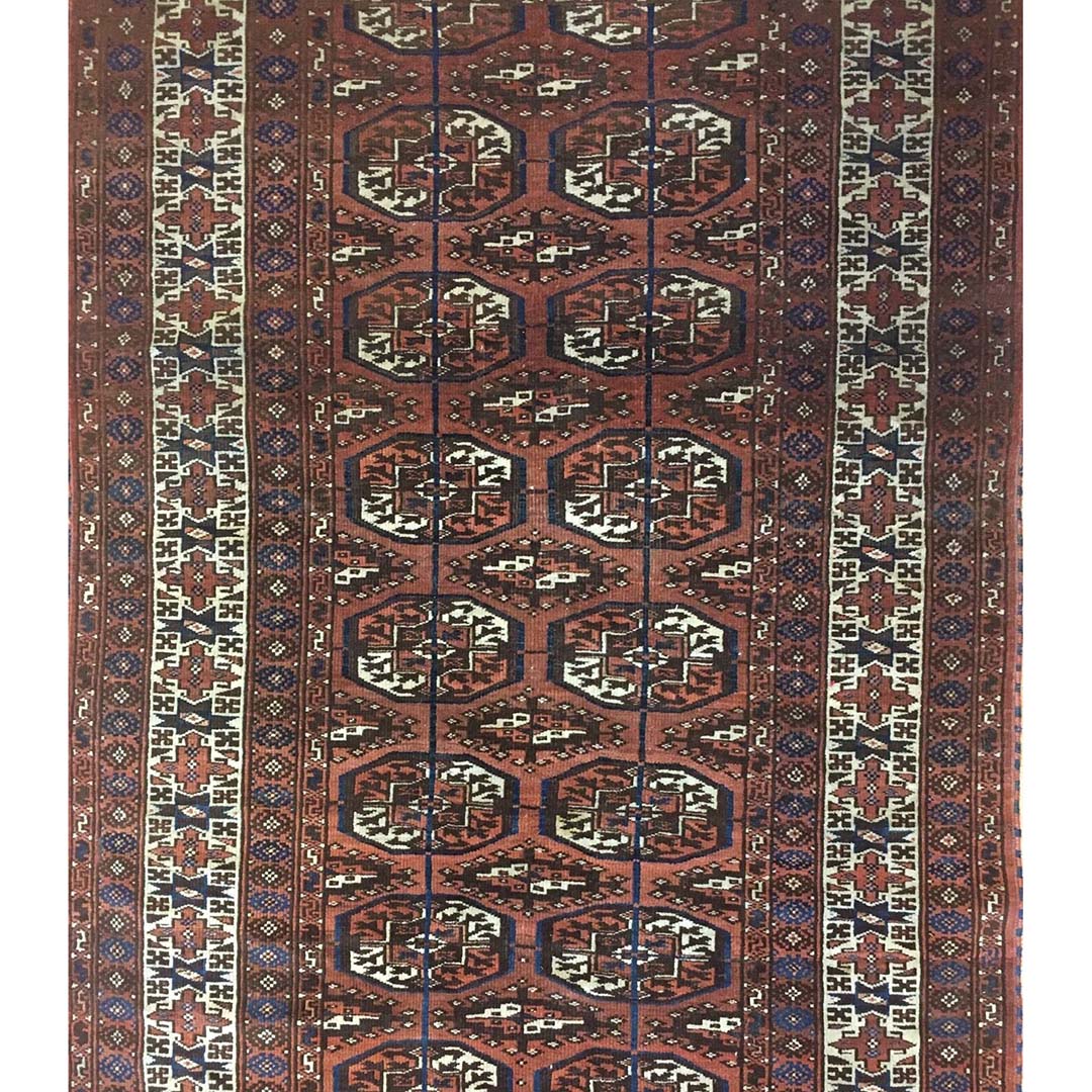 Tremendous Tekke Gul - 1920s Antique Turkmen Rug - Yamout Carpet - 3'7" x 6'7" ft.