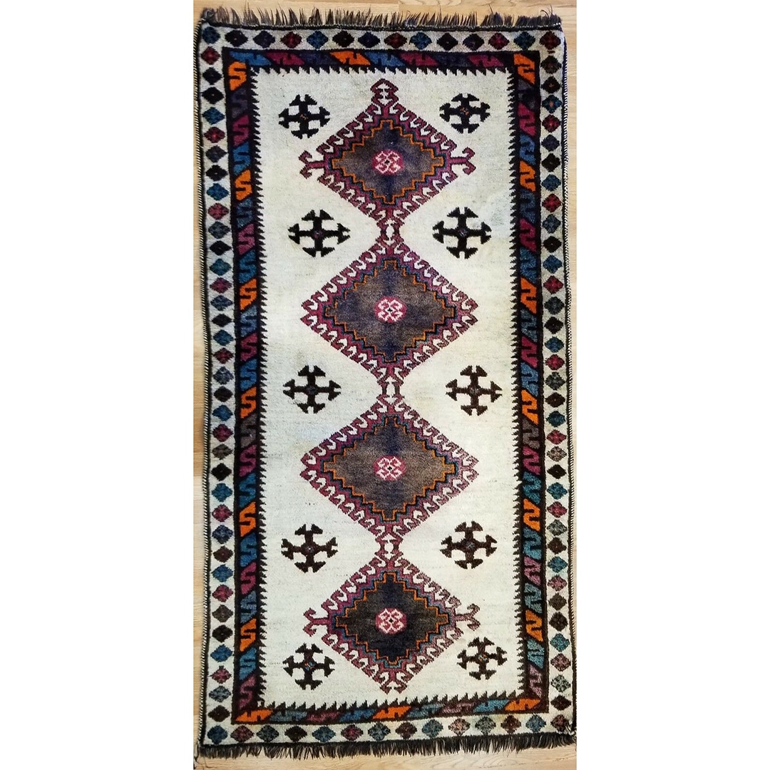 Special Shiraz - 1940s Antique Persian Rug - Tribal Carpet - 3'4" x 6'6" ft