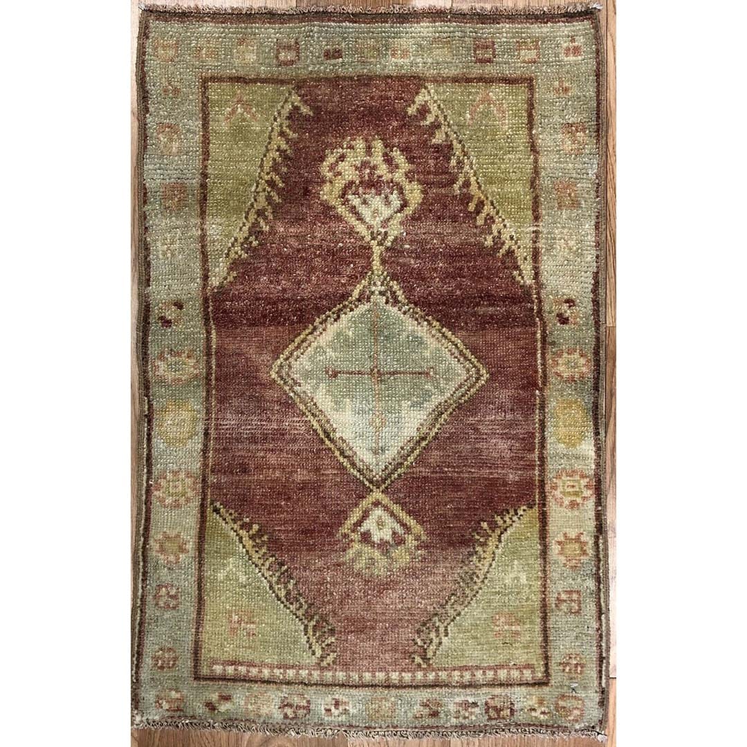 Opulent Oushak - 1960s Vintage Turkish Rug - Tribal Carpet - 2' x 3' ft
