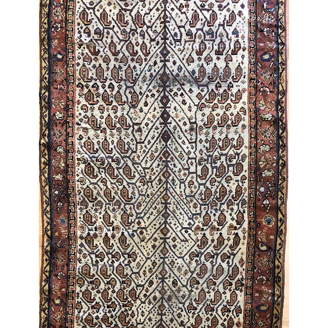 Sensational Seraband - 1930s Antique Kurdish Rug - Persian Tribal Runner - 4'3" x 11'6" ft