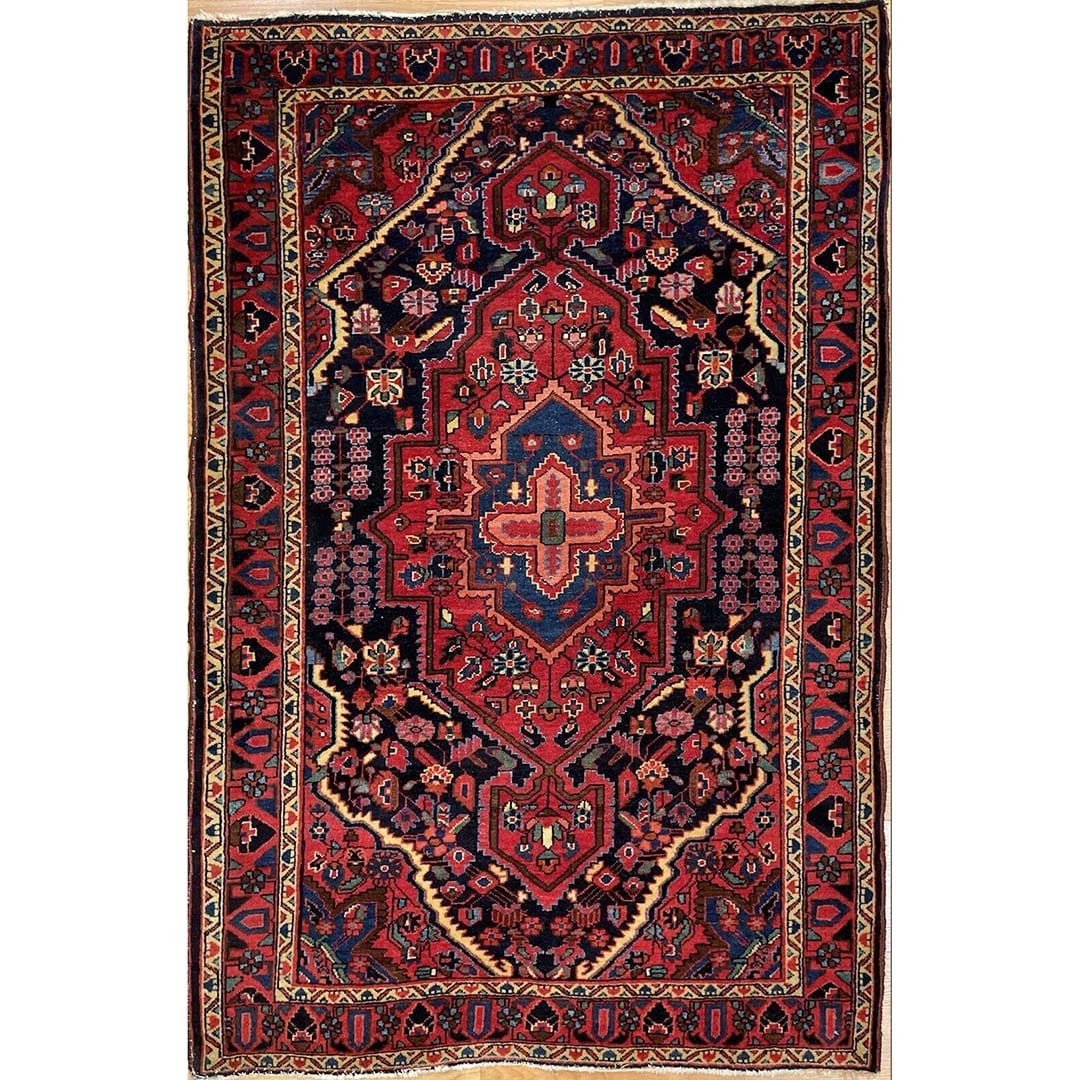 Jovial Jozan - 1940s Antique Sarouk Rug - Persian Carpet - 3'6" x 5'1" ft