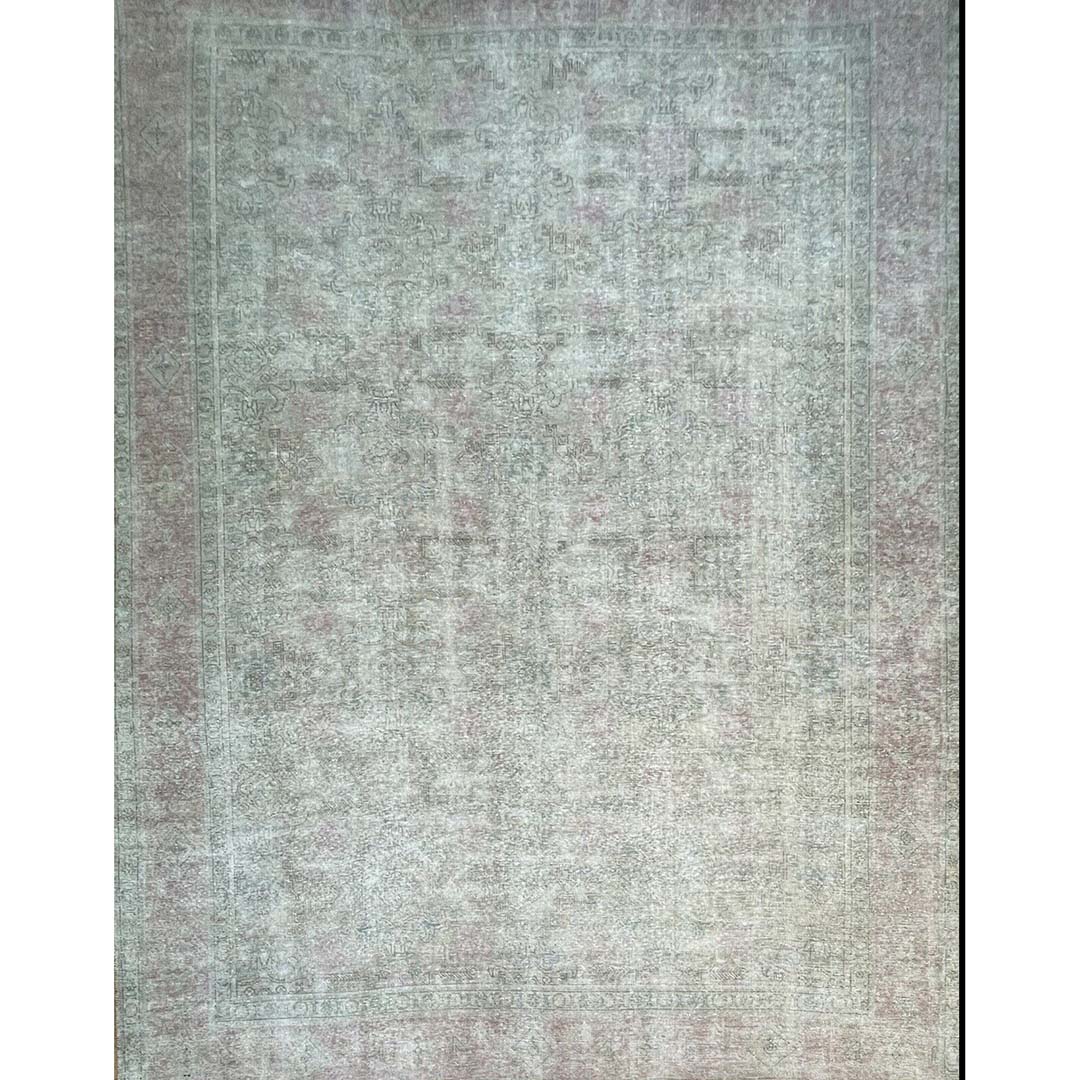 Outstanding Overdye - 1940s Antique Vintage Rug - Floral Persian Carpet - 9'6" x 11'6" ft.
