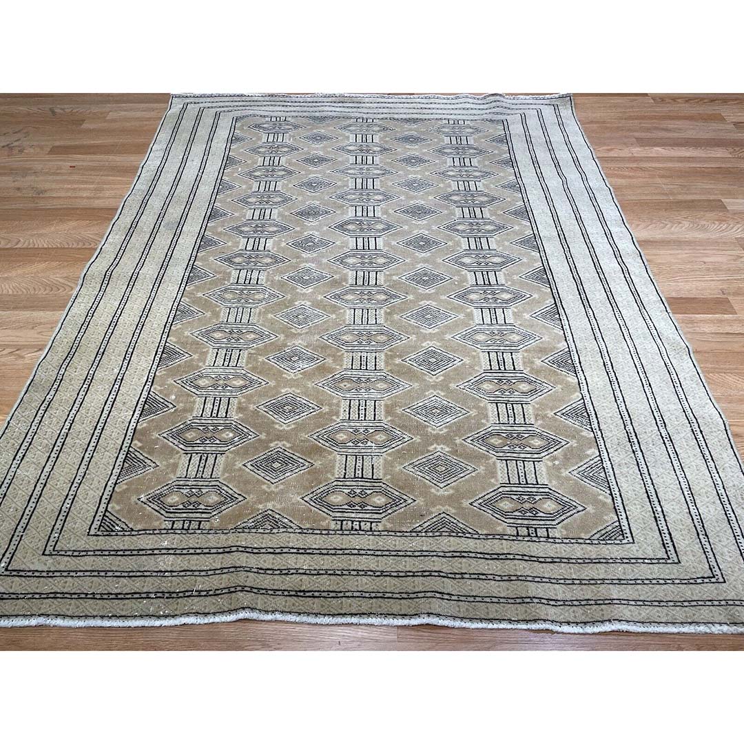 Terrific Turkmen 1930s Antique Yamout Rug Vintage Tribal Carpet