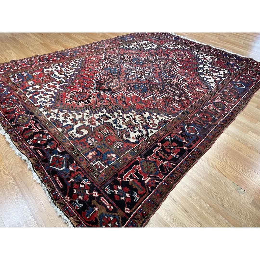 Terrific Tribal 1960s Antique Oriental Rug Nomadic Carpet