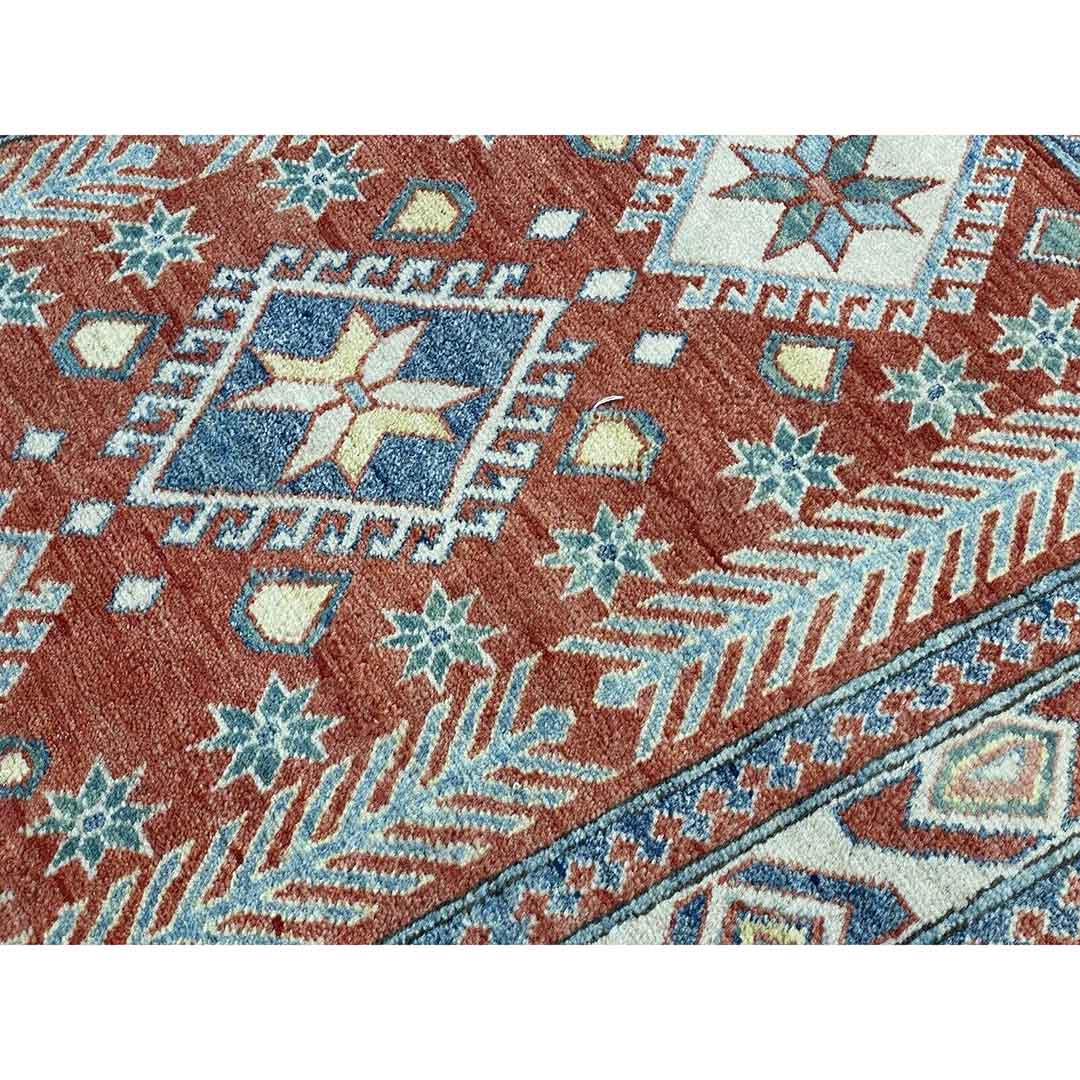 Amazing Afghan Colorful Kazak Rug Tribal Geometric Carpet