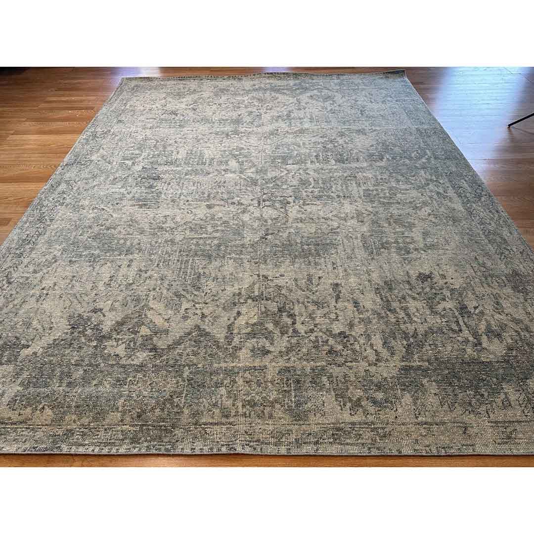 Opulent Oushak Vintage Turkish Rug Tribal Distressed Carpet