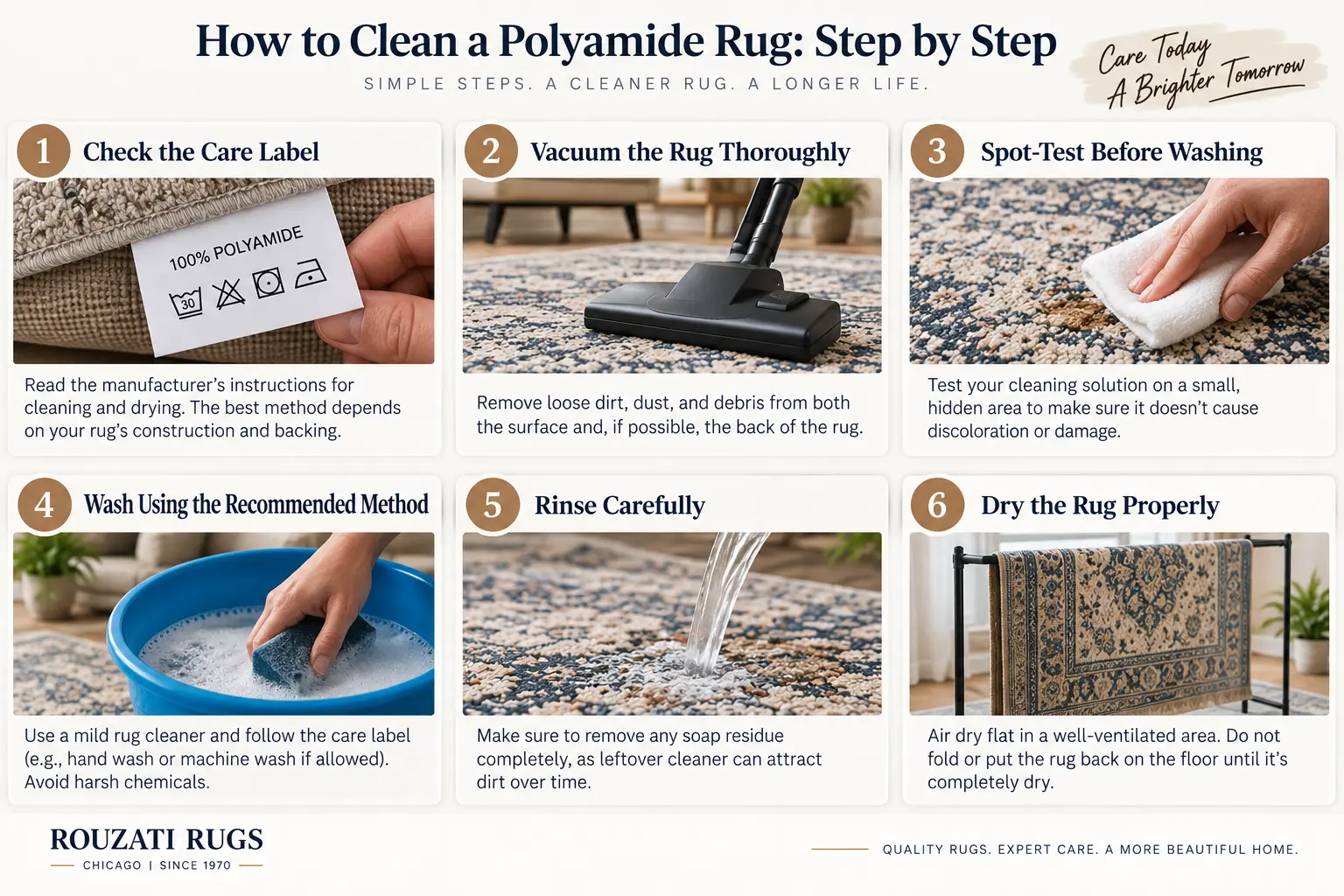 how to clean a Ployamid rugs