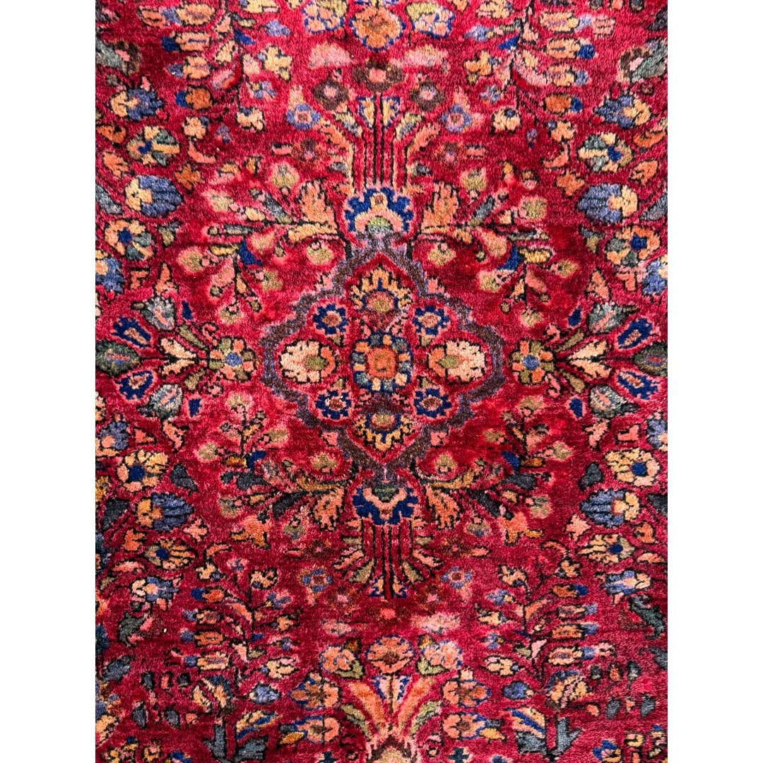 Close-up of floral motifs in Splendid Sarouk rug