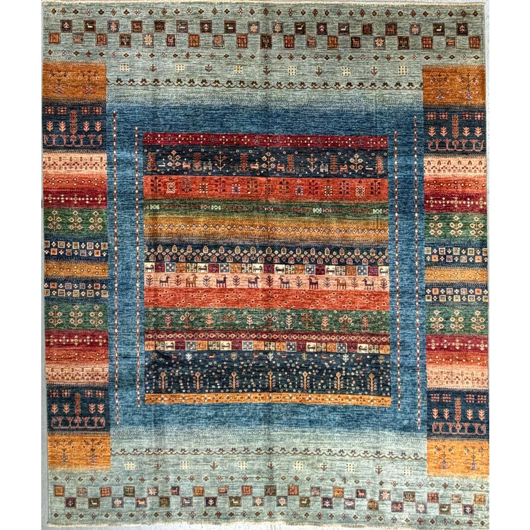 Vibrant Vista Afghan Lori Baft Gabbeh rug, overall original catalog view