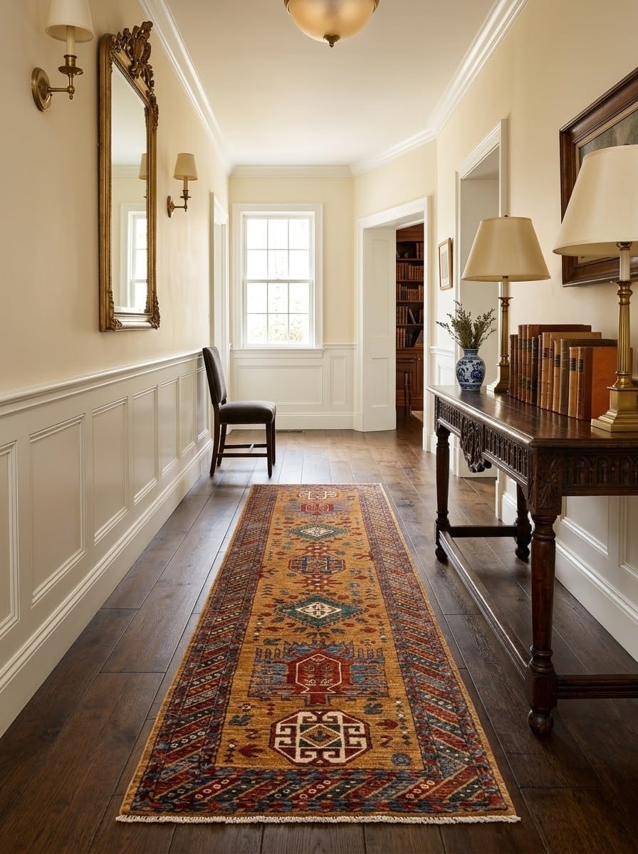 Persian runner in a hallway styling illustration